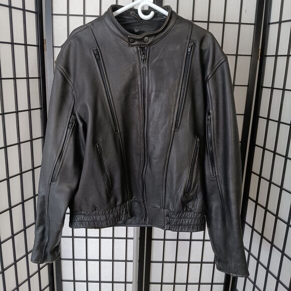 ZR1 Men's Leather Jacket with Pockets Size 44 - Picture 1 of 6